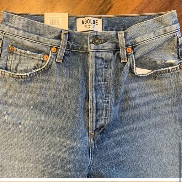 New Agolde Riley High Rise Crop - Picture 7 of 9